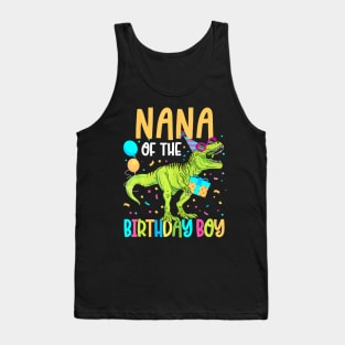 Nana Of The Birthday Boy Family Matching Dinosaur Squad Tank Top